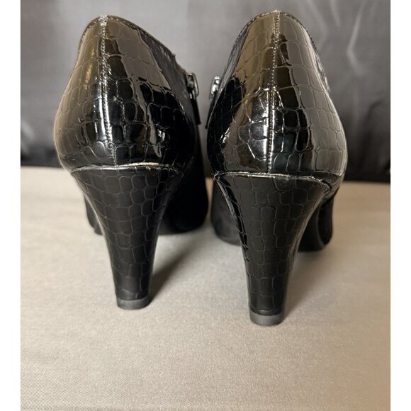 East 5th Boots Womens 7 M Alexi Casual Slip On Heels Booties Black Fabric - Picture 3 of 5